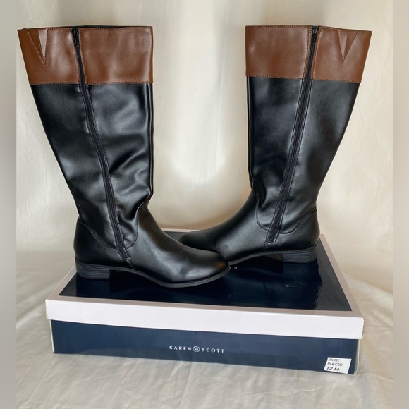Karen Scott Deliee 2 BLK/COG Woman Boots Size 12M New - Picture 2 of 10